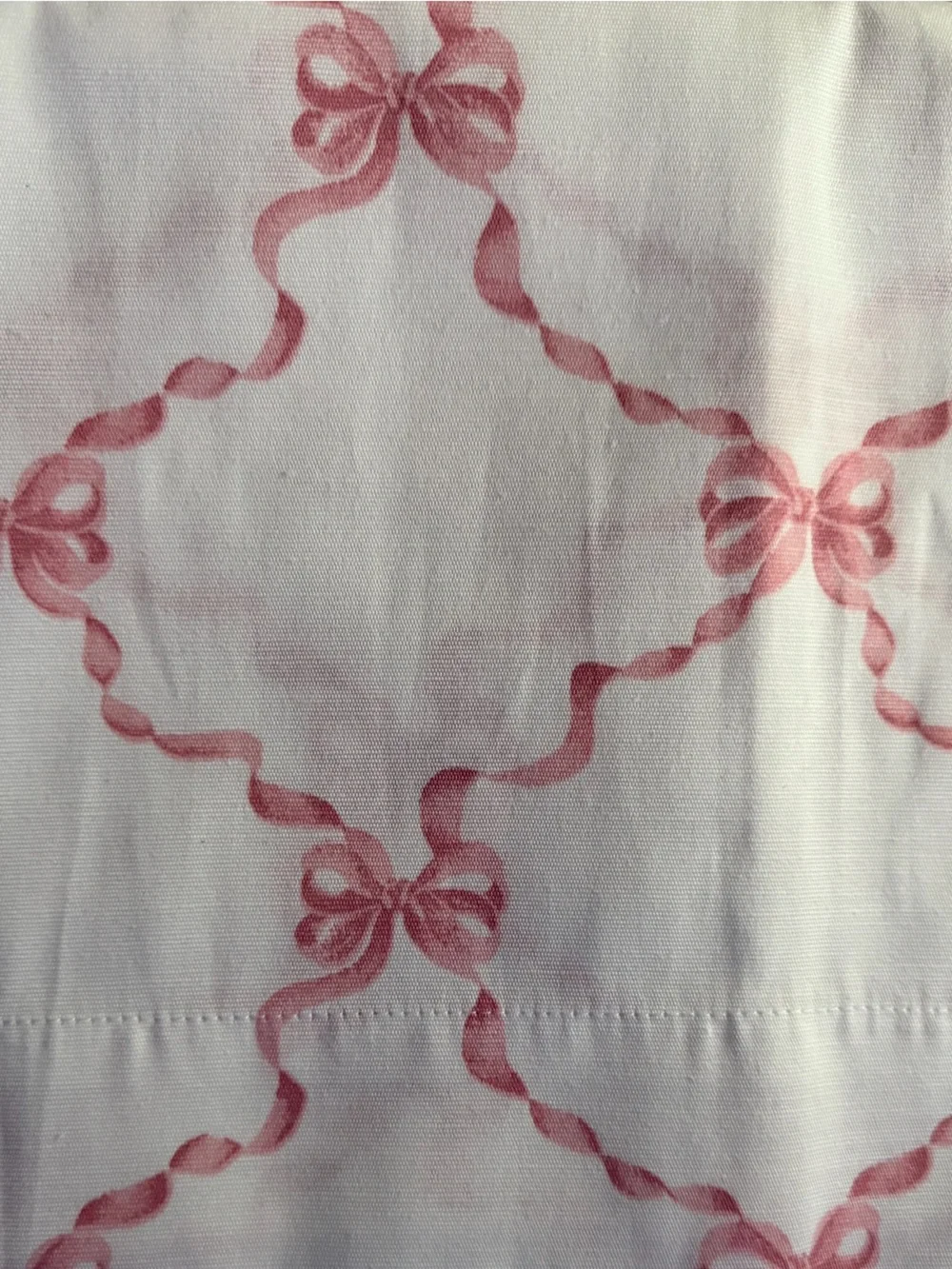 LAURA ASHLEY TRAILING BOW RIBBON PINK WINDOW PANEL PAIR 2 CURTAINS 38” 84”